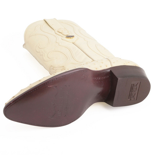 Los Altos Men's Black Genuine Full Quill Ostrich Boots