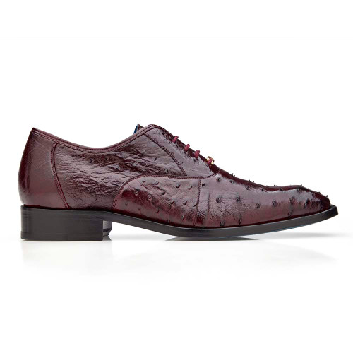 Belvedere Orlando Men's Formal Oxfords Dark Burgundy Genuine Ostrich Shoes