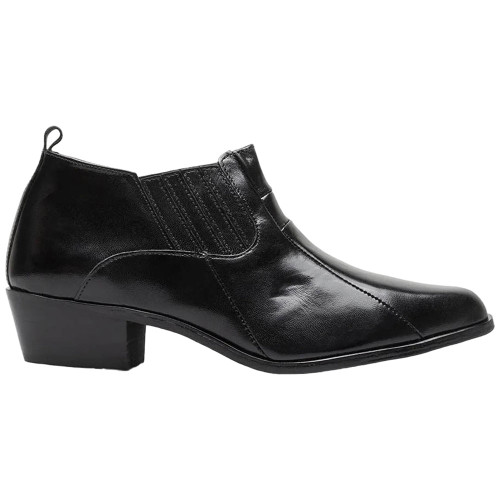 Sandoval Black Cuban Heeled Crocodile Print Boots | Stacy Adams