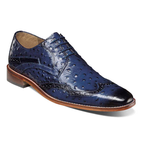 Stacy Adams Gennaro Blue Wingtip Oxford-Schuhe