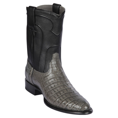 Los Altos Men's Original Caiman Belly Brown Roper Toe Boots