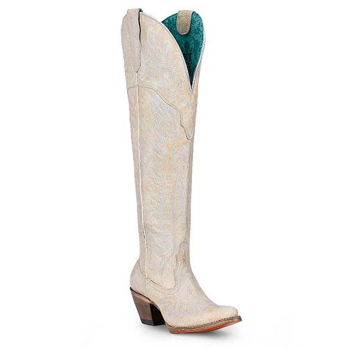 Corral Distressed White Over-the-Knee Cowgirl Boots