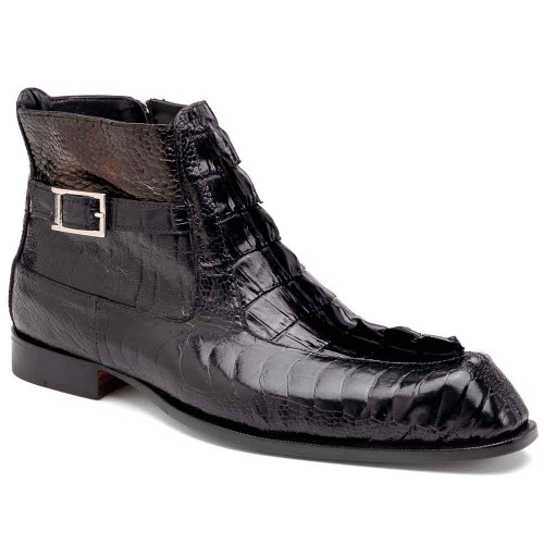 Mauri Havok Black Original Ostrich Leg and Hornback Dress Boots
