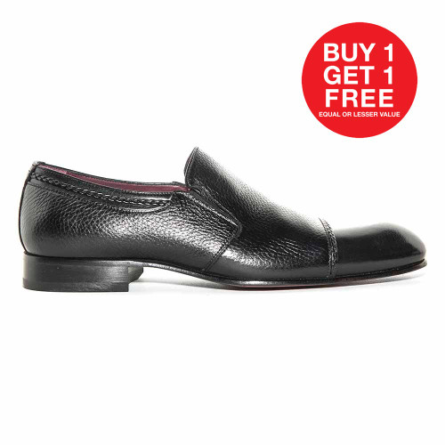 Mario Manzoni Black Genuine Deer Skin Double Gore Slip-On