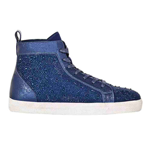 Lady Couture Foxy Marineblaue, Lasergeschnittene Strass-Sneaker