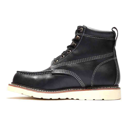 Bottes Bonanza Frontier 8 Pouces, Moc Toe Noir, Cuir Cheval, Taille US 10