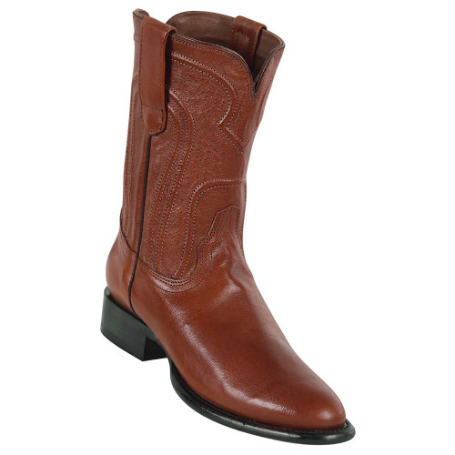 Los Altos Mens Belmont Brown Leather Roper Toe Boot