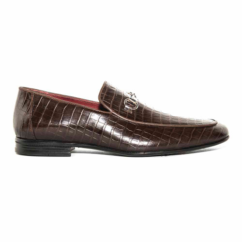 Sigotto Uomo Black Analin Woven Leather Loafer with Rubber Sole