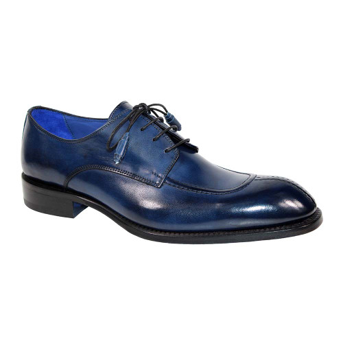 Emilio Franco Girolamo Navy Calf Skin Leather Oxfords Shoes