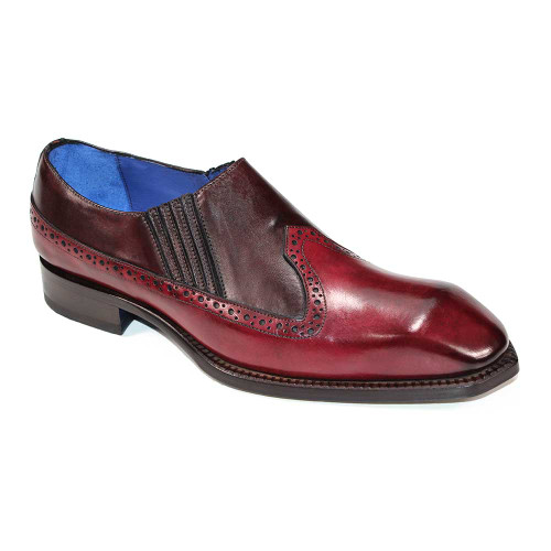 Emilio Franco Brio Antique Red Burgundy Leather Loafers