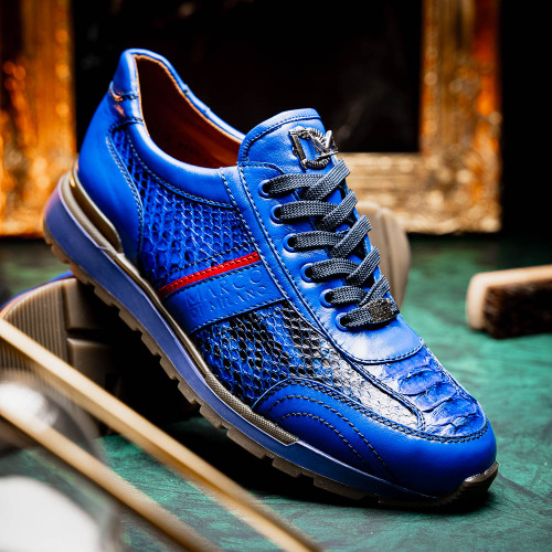 Marco Di Milano BRESCIA Electric Blue Python & Calfskin Sneakers Marco Di Milano BRESCIA Electric Blue Python & Calfskin Sneakers