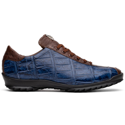 SAULO Alligator/Ostrich Bluejean Fashion Sneakers