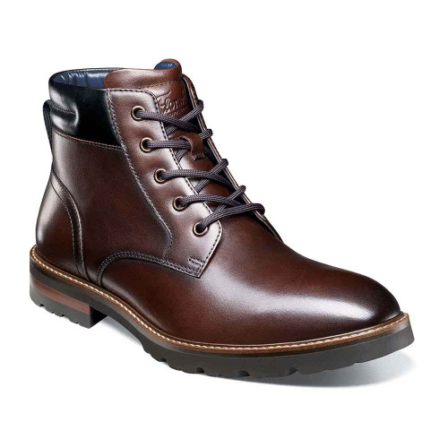 Florsheim braune glatte Renegade-Chukka-Stiefel mit schlichter Zehenpartie