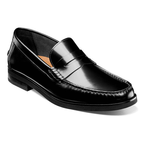 Berkley Flex Moc Toe Smooth Penny Loafer in Black