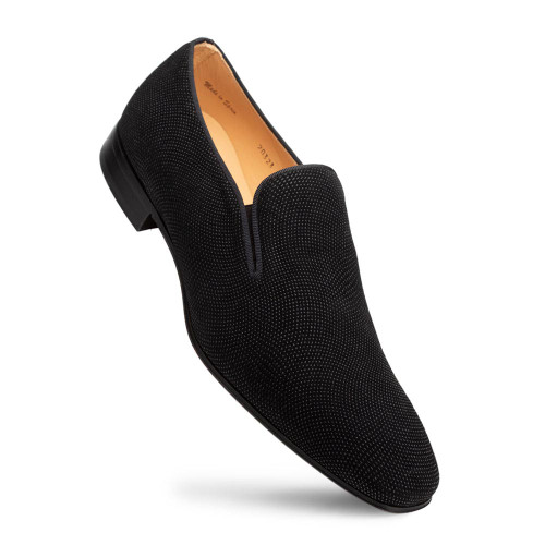 Mezlan Notte Slip-on-Schuhe aus schwarzem Glas-Wildleder