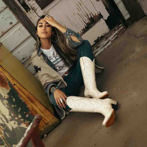 Corral Overlay Snip Toe Western White Glitter Boots Corral Overlay Snip Toe Western White Glitter Boots