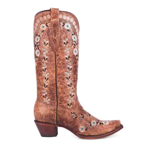 Corral Glow-In-The-Dark Cognac Flowered Embroidery Boots Corral Glow-In-The-Dark Cognac Flowered Embroidery Boots