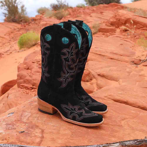 Corral Bottes western en daim à bout carré pour femme