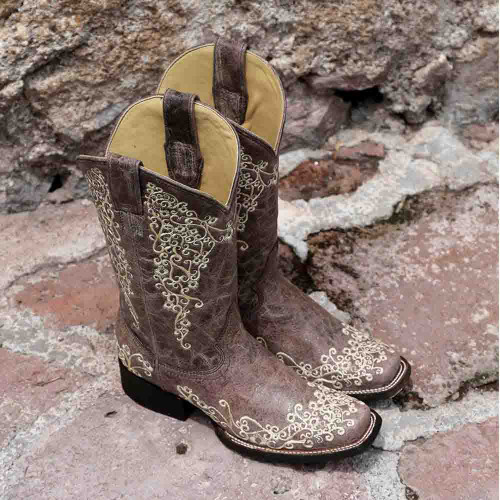 Corral Crater Bone Brown Embroidered Boots Corral Crater Bone Brown Embroidered Boots