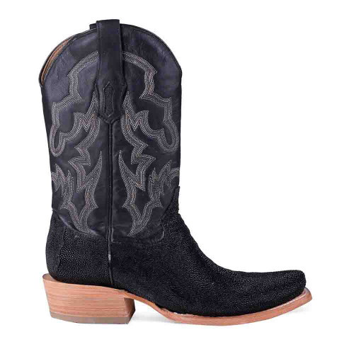 Corral Men's Horseman Toe Stingray Black Embroidered Boots Corral Men's Horseman Toe Stingray Black Embroidered Boots