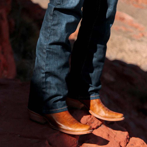 Corral Herren-Stiefel „Horseman Toe“ in Sand und Marineblau mit Stickerei