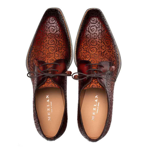 Mezlan Lontani Lace-Up Cognac/Rust Brogue Derby Shoes Mezlan Lontani Lace-Up Cognac/Rust Brogue Derby Shoes