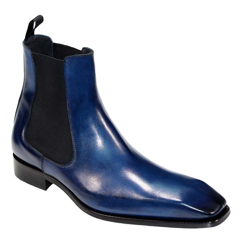 Duca Empoli Men's Blue Calf-Skin Leather Boots
