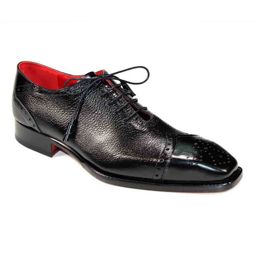 Emilio Franco Bosco Oxford Black Calf/Deer Leather Shoes
