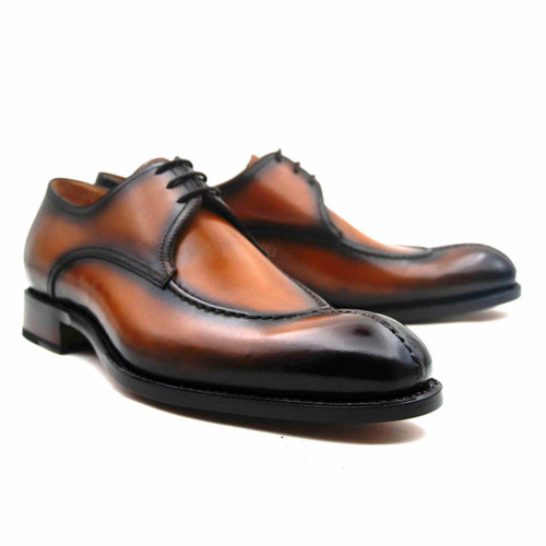 Ugo Vasare Jayden Caramel Apron Split Toe Derby Shoes Ugo Vasare Jayden Caramel Apron Split Toe Derby Shoes