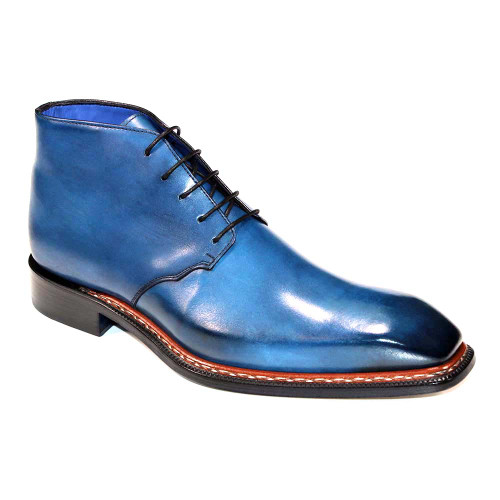 Emilio Franco Rocco Blue Calf-Skin Leather Boots