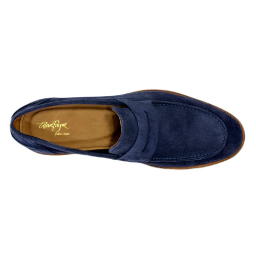 Alan Payne Men’s Navy Naples Suede Penny Slip-On Loafers Alan Payne Men’s Navy Naples Suede Penny Slip-On Loafers