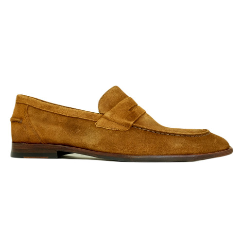 Alan Payne Men's Naples Bourbon Italian Suede Leather Penny Loafer Shoes