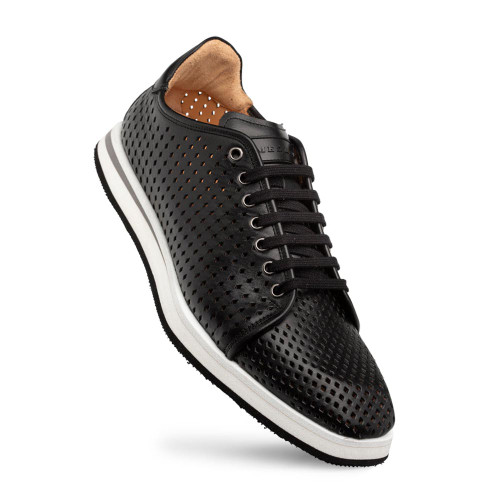 Mezlan Luce Black Perforated Leather Sneaker