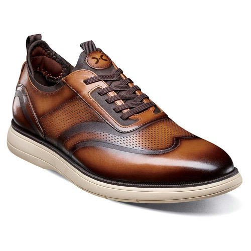 Stacy Adams Edgewood Cognac Men’s Wingtip Elastic Lace Up Shoes Stacy Adams Edgewood Cognac Men’s Wingtip Elastic Lace Up Shoes