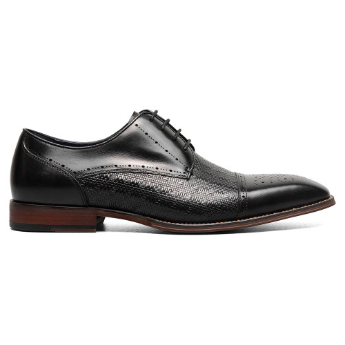 Stacy Adams Men’s Black Perforated Moc Toe Dress Derby Loafers