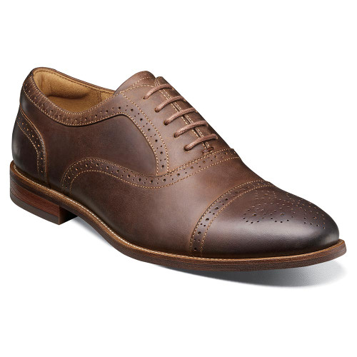 Florsheim Rucci Cap Toe Balmoral Oxford Brown Men’s Dress Shoes