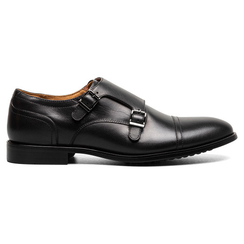 Florsheim Men’s Rucci Cap Toe Double Monk Strap in Black