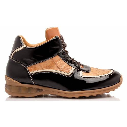 Mauri Sport Rust & Champagne Baby Croc Patent Leather Sneakers
