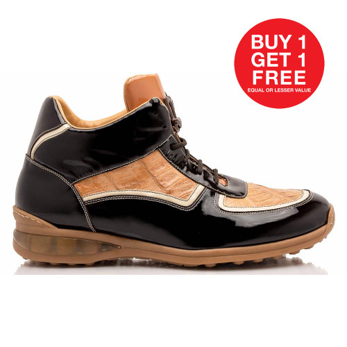 Mauri Sport Rust & Champagne Baby Croc Patent Leather Sneakers