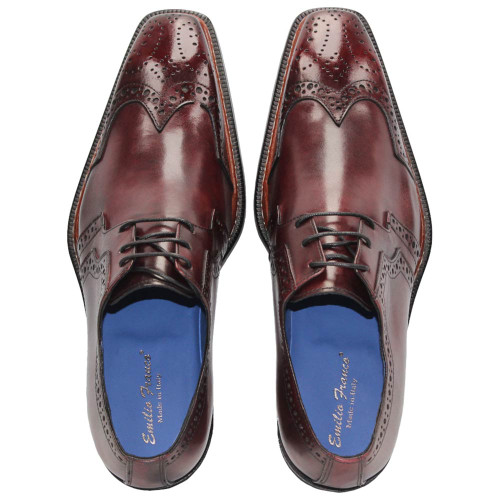 EMILIO FRANCO Marco Burgundy Calf-Skin Leather Oxfords Shoes EMILIO FRANCO Marco Burgundy Calf-Skin Leather Oxfords Shoes