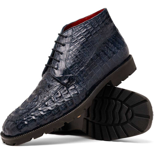 Marco Di Milano Martinelli Genuine Caiman Navy Lace-Up Chukka Boots Marco Di Milano Martinelli Genuine Caiman Navy Lace-Up Chukka Boots