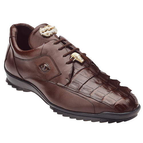 Belvedere Vasco Men's Tabac Brown Hornback Crocodile & Soft Calf Sneakers Belvedere Vasco Men's Tabac Brown Hornback Crocodile & Soft Calf Sneakers
