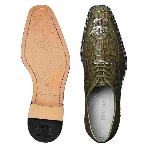 Belvedere Chapo Olive Men’s Hornback Crocodile Shoes Belvedere Chapo Olive Men’s Hornback Crocodile Shoes