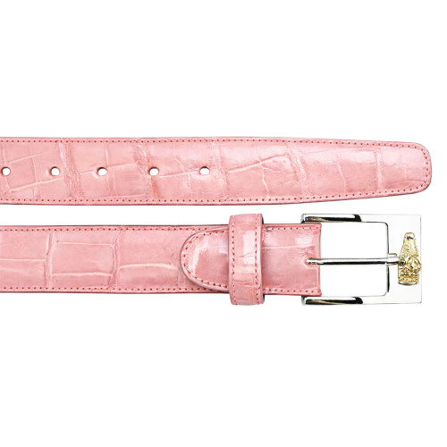Belvedere Men's Pink Alligator Belt