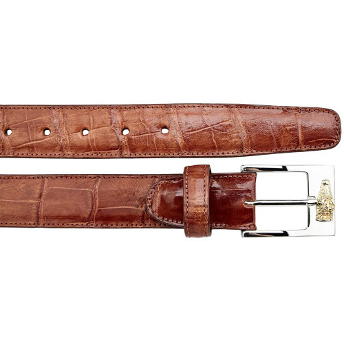 Belvedere Men's Cognac Alligator Belt Belvedere Men's Cognac Alligator Belt