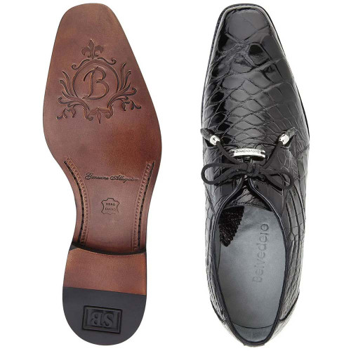 Belvedere Lago Black Men’s Genuine American Alligator Lace Up Shoes Belvedere Lago Black Men’s Genuine American Alligator Lace Up Shoes