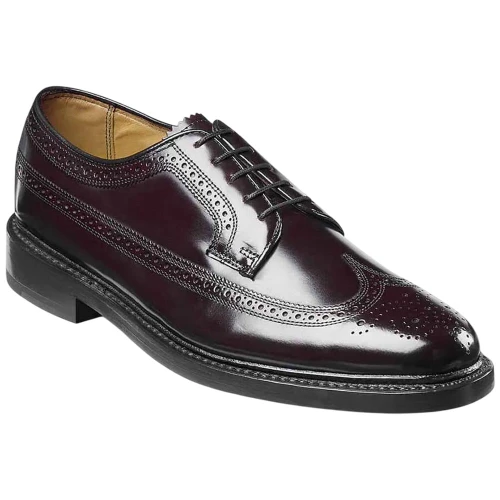 Florsheim Imperial Kenmoor Wingtip Oxford in burgundy calfskin leather, front three-quarter view