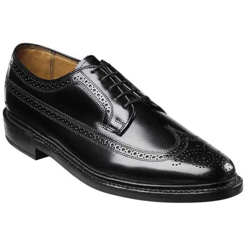 Florsheim Imperial Kenmoor Wingtip Oxford in black calfskin leather, front three-quarter view