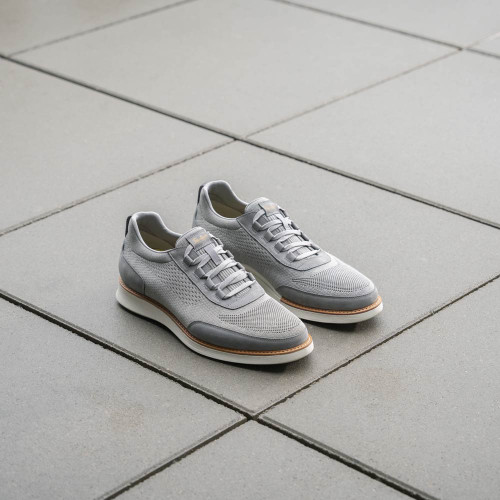 Florsheim Launch Gray Knit No-Tie Lace Casual Slip On Men's Sneakers Florsheim Launch Gray Knit No-Tie Lace Casual Slip On Men's Sneakers