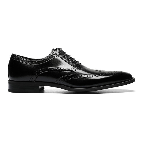 Stacy Adams Tinsley Men’s Black Buffalo Leather Wingtip Oxford Shoes
